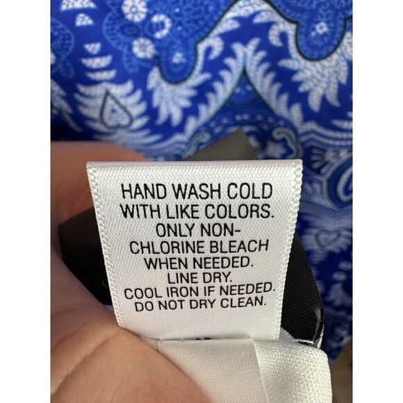 DANA BUCHMAN blue white sleeveless bodycon sheath lined dress size M NWT - Picture 10 of 11